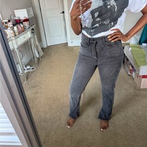 Women's Gray Good American Distressed Jeans